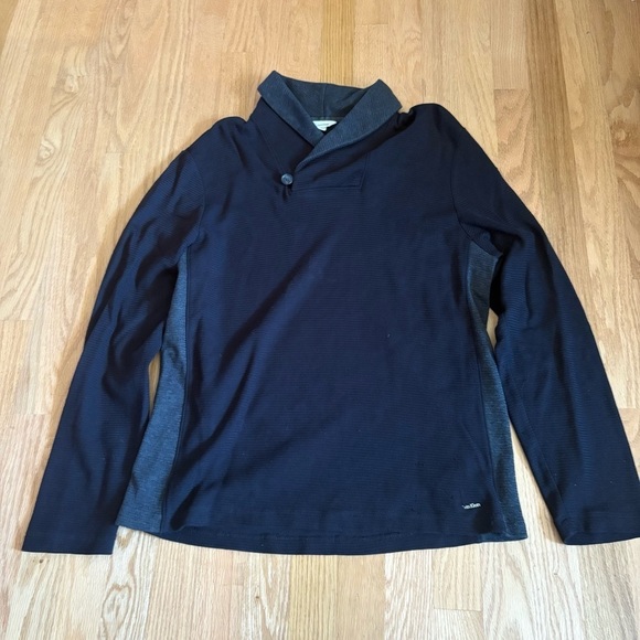 Calvin Klein Men’s Gray Button Collar Pullover Sweater Medium Cowl - Picture 2 of 6